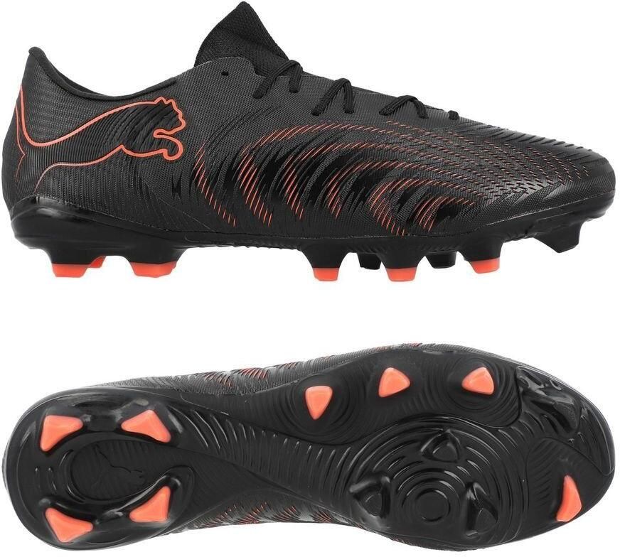PUMA Future 9 Match Fusion Low Cut FG AG Eclipse Zwart Gloeiend rood Strong Gray