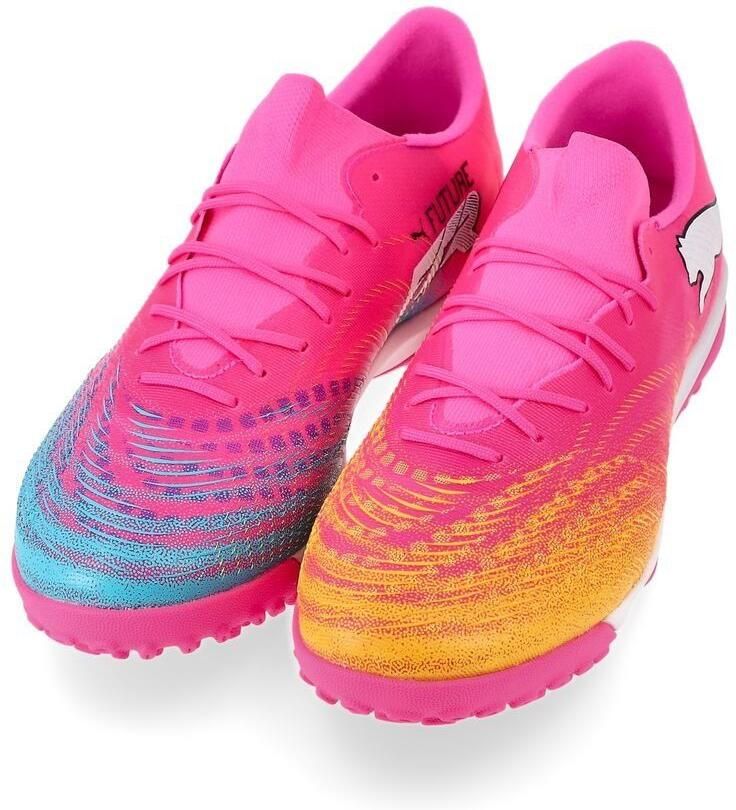 PUMA Future 9 Match Fusion Low Cut TT Showtime Poison Pink Sun Stream Blauw Wit