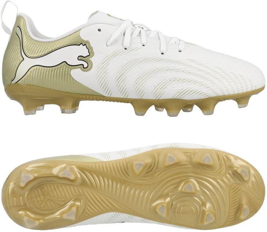 PUMA Future 9 Play FG AG White Gold Wit Goud Zwart Kids