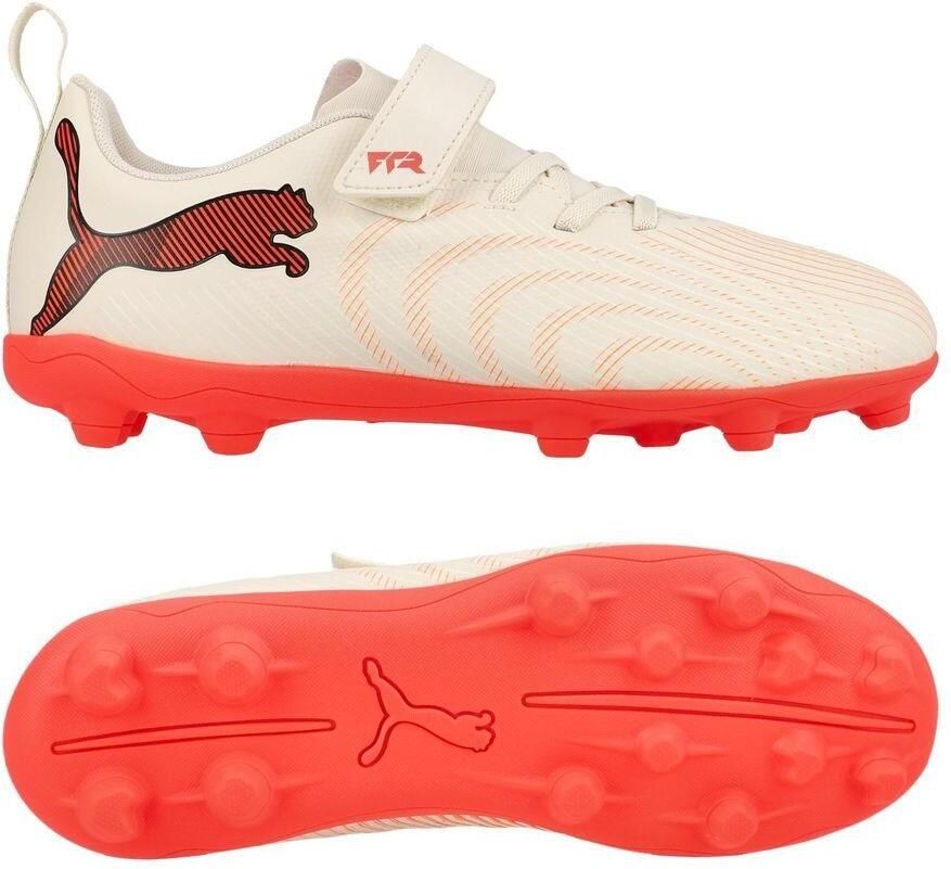 PUMA Future 9 Play Klittenband FG AG The Arrival A gaan met suiker Wit Ultra Red Zwart Kids - Foto 3