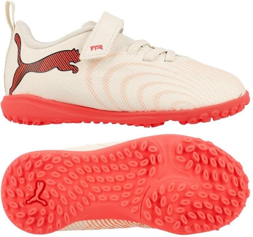 PUMA Future 9 Play Klittenband TT The Arrival A gaan met suiker Wit Ultra Red Zwart Kids