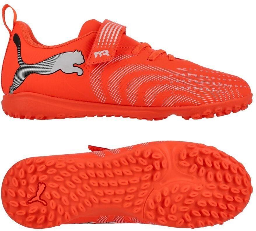 PUMA Future 9 Play Klittenband TT Unleashed Gloeiend rood Wit Zwart Zilver Kids