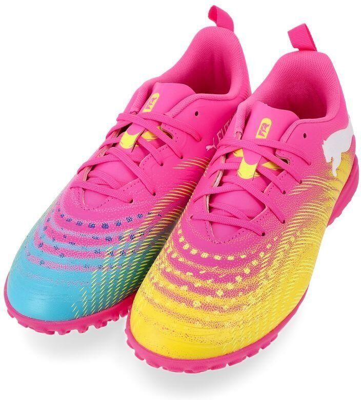 PUMA Future 9 Play TT Showtime Poison Pink Sun Stream Blauw Wit Kids