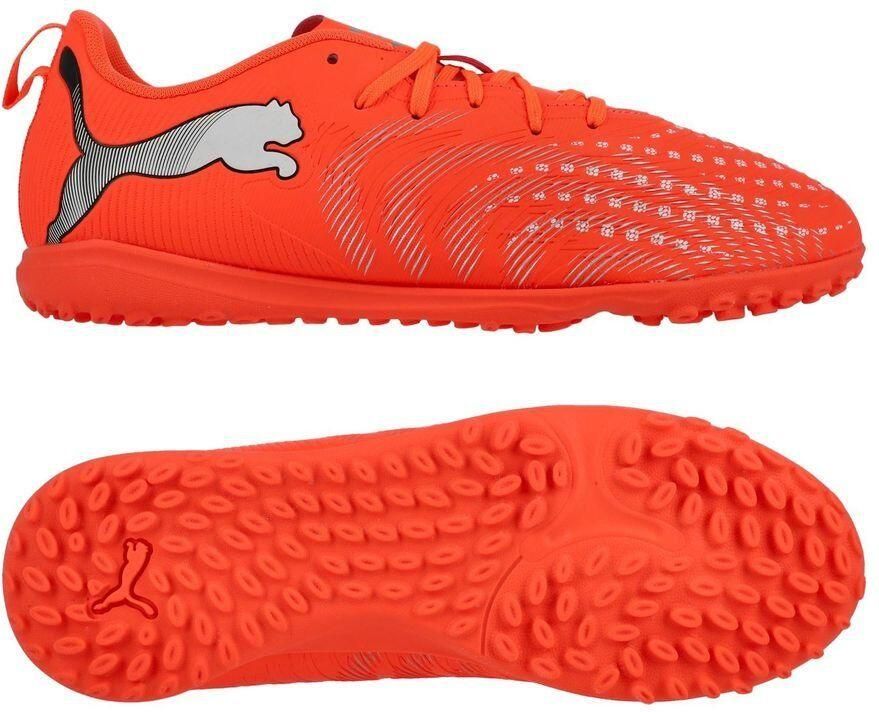 PUMA Future 9 Play TT Unleashed Gloeiend rood Wit Zwart Zilver Kids