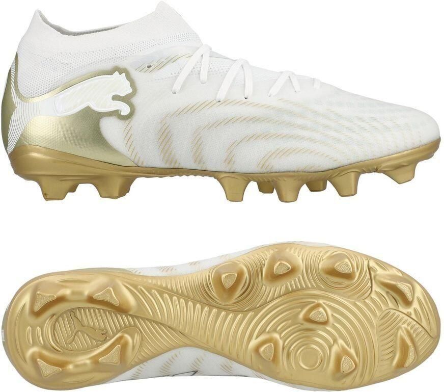 PUMA Future 9 Pro Gras Kunstgras Voetbalschoenen (MG) Wit Goud