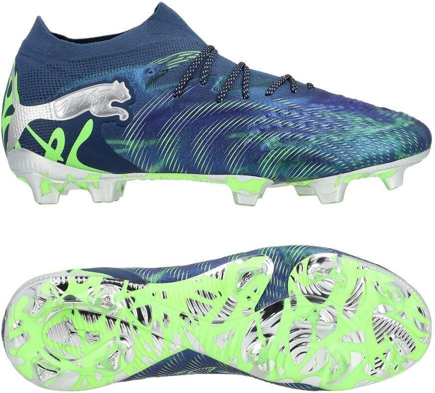PUMA Future 9 Ultimate FG Cosmic Art Persian Blue Groen Zilver LIMITED EDITION