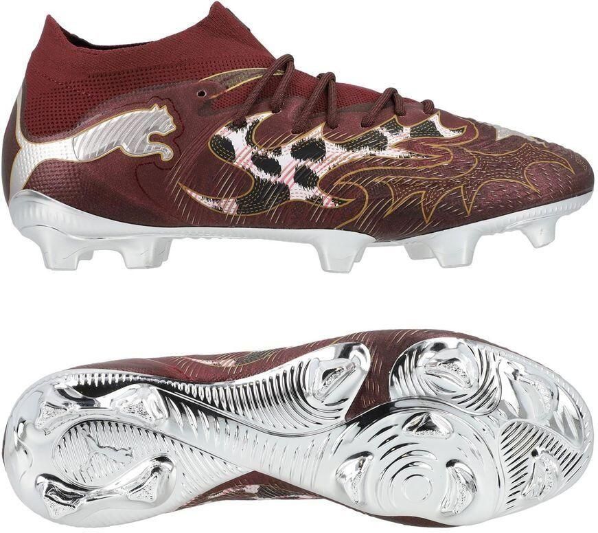 PUMA Future 9 Ultimate FG Dallas City Edition Aubergine Pure chocolade Archive Gold Wit Zilver