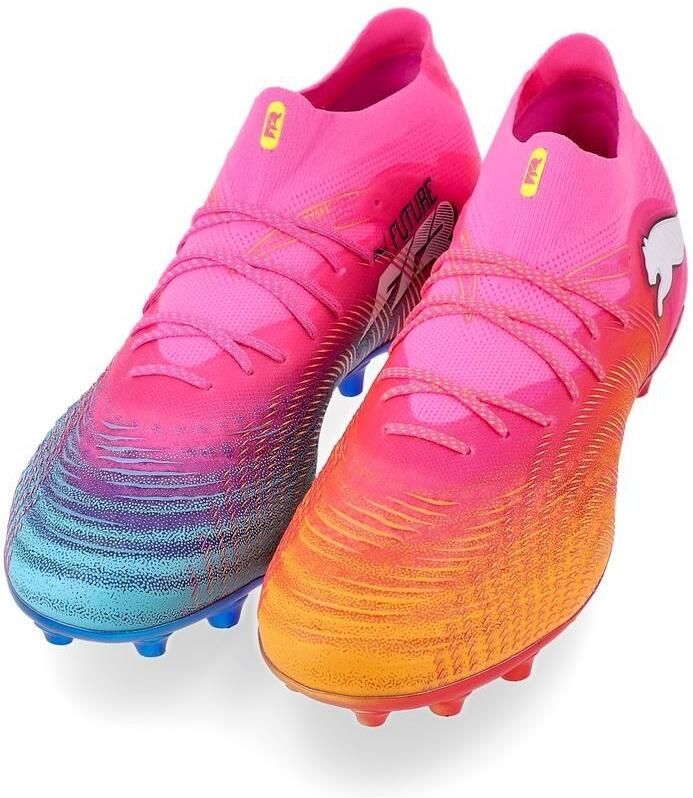PUMA Future 9 Ultimate MG Showtime Poison Pink Sun Stream Blauw Wit