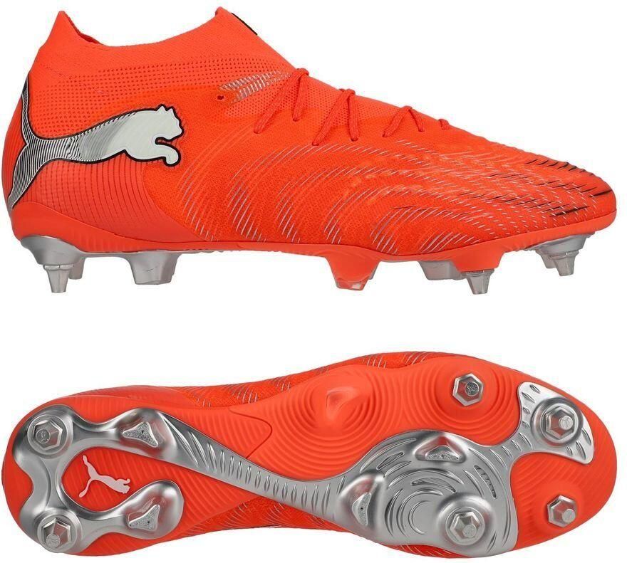 PUMA Future 9 Ultimate IJzeren-Nop Voetbalschoenen (SG) Felrood Zilver Zwart - Foto 4