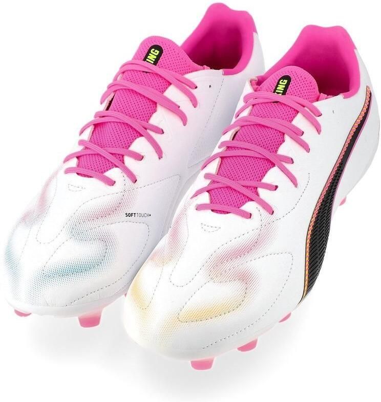 PUMA King 20 Match FG AG Showtime Wit Poison Pink Blauw - Foto 2