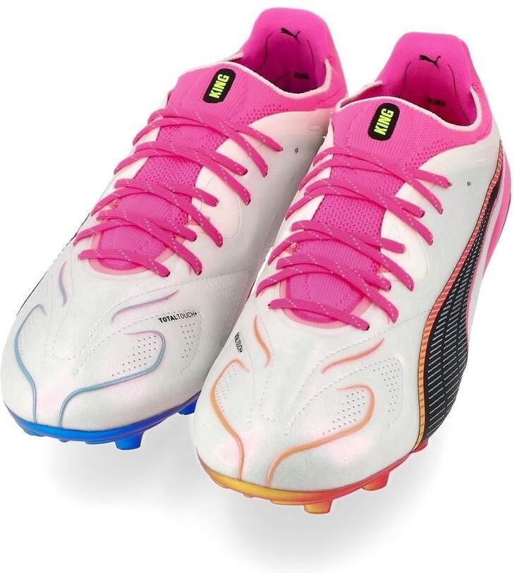 PUMA King 20 Ultimate FG AG Showtime Wit Poison Pink Blauw