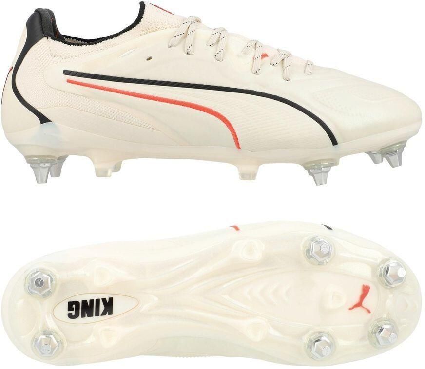PUMA King 20 Ultimate IJzeren-Nop Voetbalschoenen (SG) Gebroken Wit Zwart Rood - Foto 2