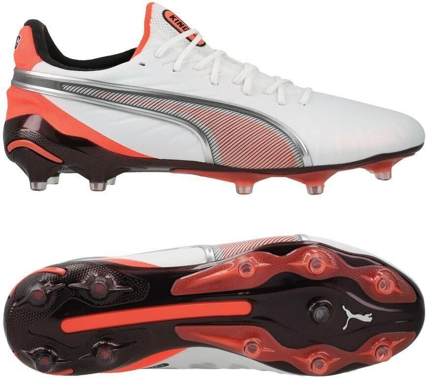 PUMA King Ultimate FG AG Untamed Wit Zilver Gloeiend rood Zwart Dames