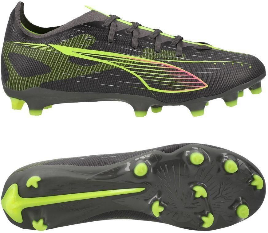 PUMA Ultra 5 Match Gras Kunstgras Voetbalschoenen (MG) Donkergrijs Geel Roze