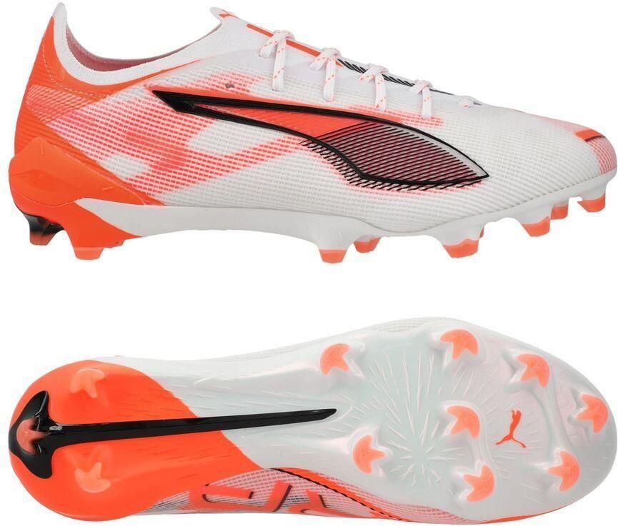 PUMA Ultra 5 Ultimate FG Unlimited Wit Zwart Gloeiend rood Dames