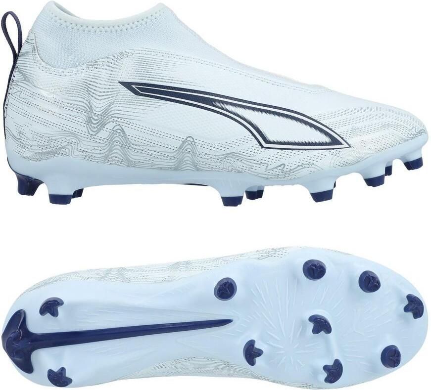 PUMA Ultra 6 Match Laceless + FG AG Dreamrush Ijsblauw Wit Blue Jewel Kids