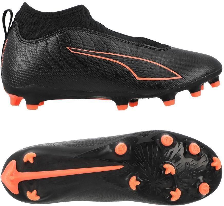 PUMA Ultra 6 Match Laceless + FG AG Eclipse Zwart Rood Kids