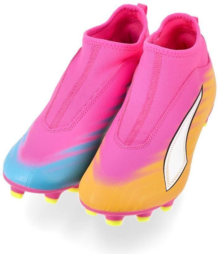 PUMA Ultra 6 Match Laceless + FG AG Showtime Poison Pink Wit Sun Stream Blauw Zwart Kids - Foto 2