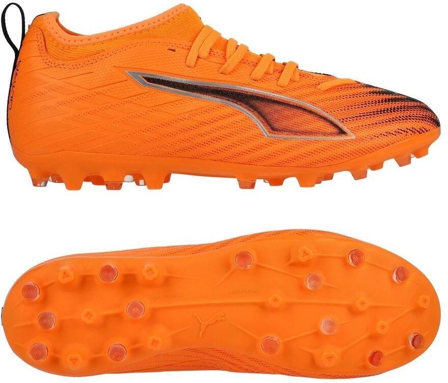 PUMA Ultra 6 Match MG Hot Pursuit Hittebrand Zwart Gloeiend rood Kids
