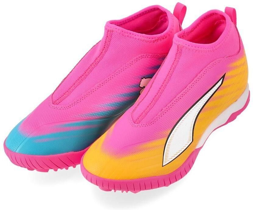 PUMA Ultra 6 Match Mid Laceless + TT Showtime Poison Pink Wit Sun Stream Blauw Zwart Kids