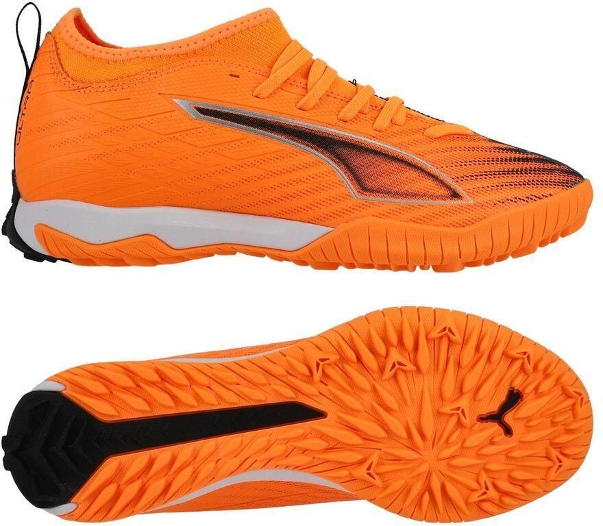 PUMA Ultra 6 Match Mid + TT Hot Pursuit Hittebrand Zwart Gloeiend rood Kids