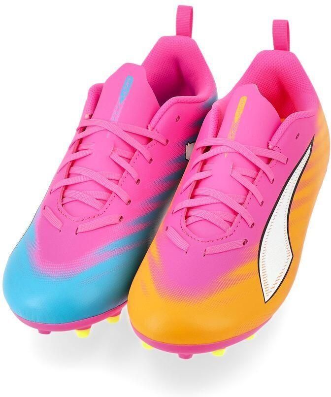 PUMA Ultra 6 Play MG Showtime Poison Pink Wit Sun Stream Blauw Zwart