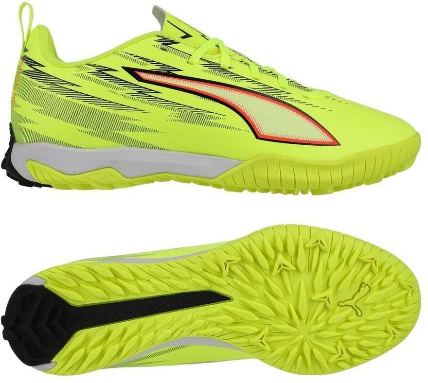 PUMA Ultra 6 Play Mid + TT Unleashed Geel Zwart Gloeiend rood Neon Kids