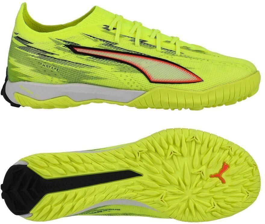PUMA Ultra 6 Pro Cage TT Unleashed Geel Zwart Gloeiend rood Neon
