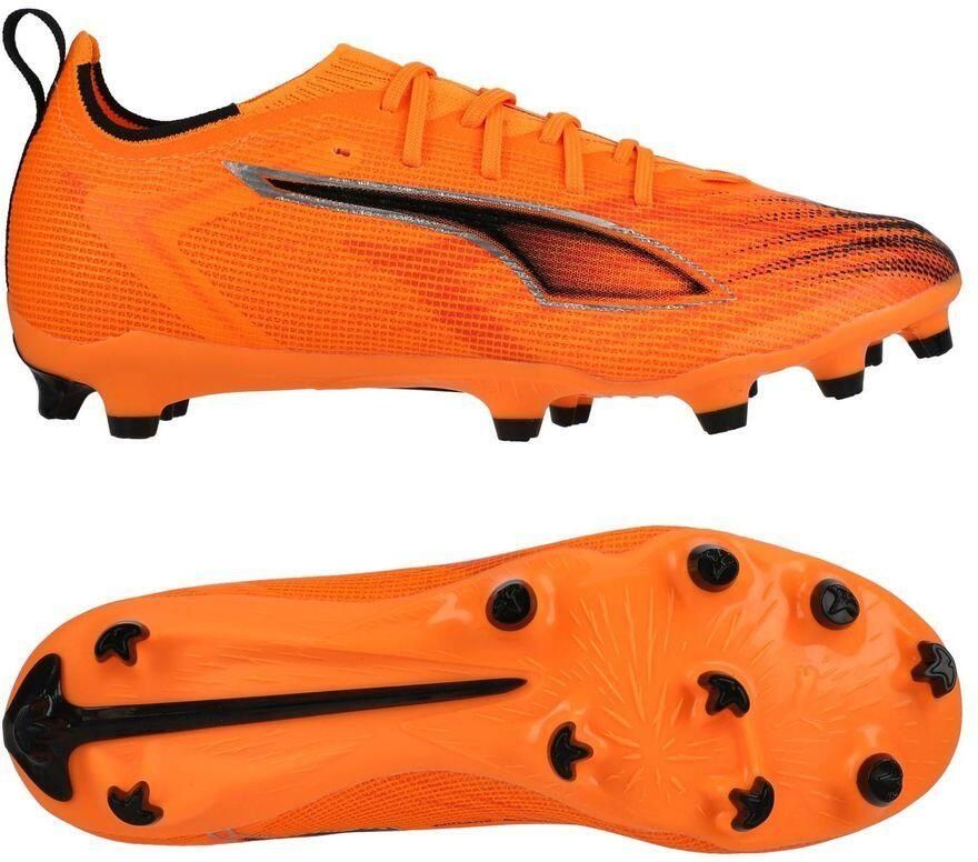 PUMA Ultra 6 Pro Gras Kunstgras Voetbalschoenen (MG) Kids Oranje Zwart Zilver