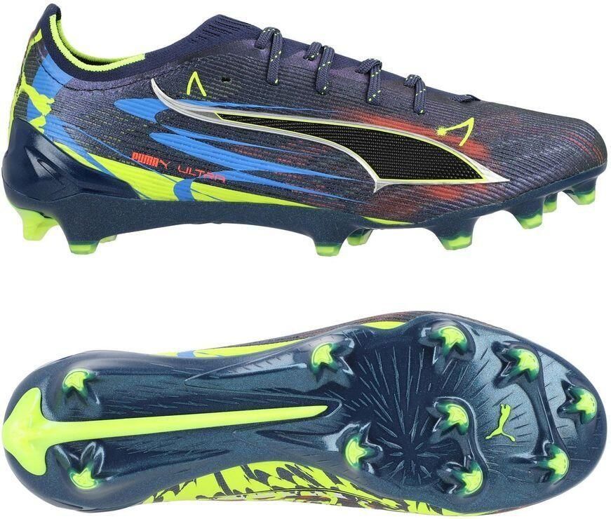 PUMA Ultra 6 Ultimate FG Dare To Launch Edition Persian Blue Zilver Zwart Neon LIMITED EDITION