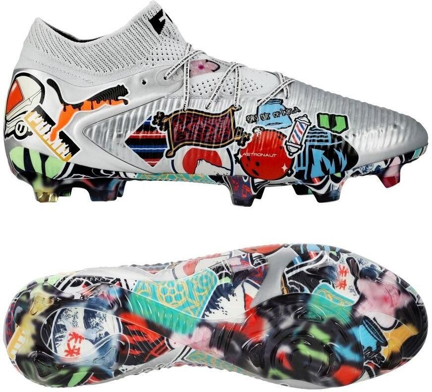 PUMA Unisport X Future 8 Ultimate FG Stickerbomb Zilver Zwart Rood Blauw LIMITED EDITION