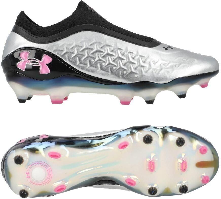 Under Armour Magnetico Elite 6 Laceless FG Liquid Metal Zilver Zwart Roze - Foto 2