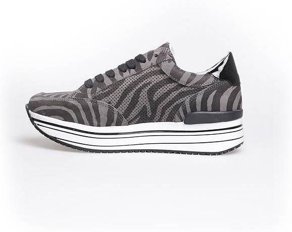 SPM Dames sneaker leanimal runner zebra grey