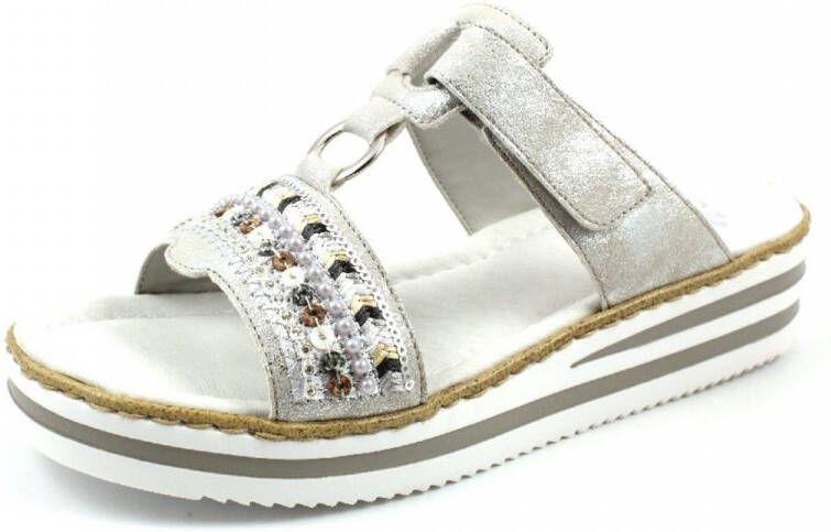 Rieker slippers zilver - Obooi.nl