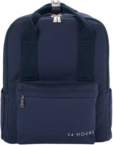 24 Hours Rugzak met opgestikt ritsvak Donkerblauw