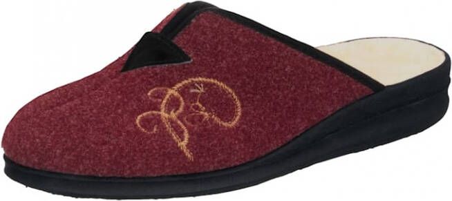 Belafit Pantoffel met aantrekkelijk borduursel Bordeaux