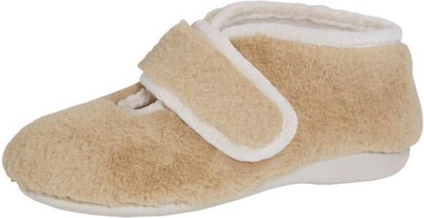 Belafit Pantoffel met klittenband Beige