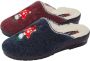 Belafit Pantoffels per 2 paar met schattig borduursel Blauw Rood - Thumbnail 1