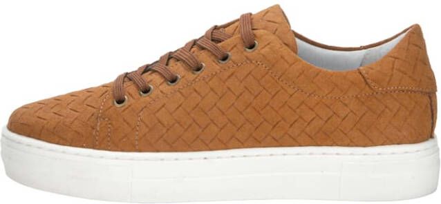 Filipe Shoes Sneaker in mooie gevlochten look Cognac