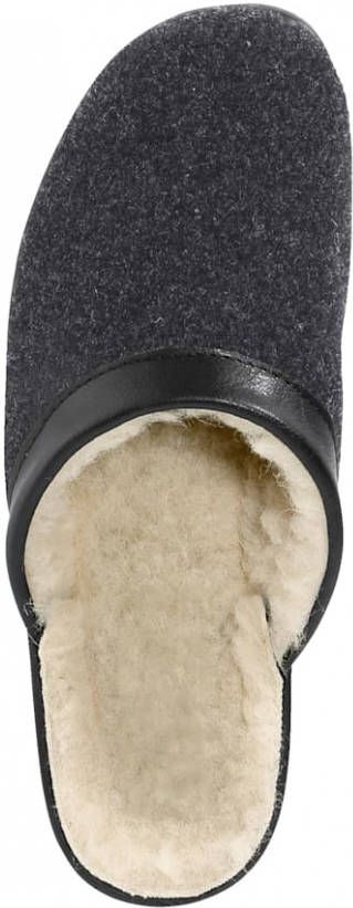 Fischer Pantoffel met warme scheerwol Antraciet
