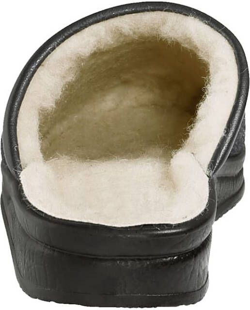 Fischer Pantoffel met warme scheerwol Antraciet