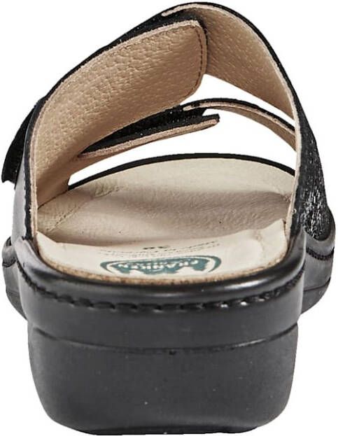 Franken Schuhe Muiltje met kurken voetbed met inzet van mosschuim Zwart