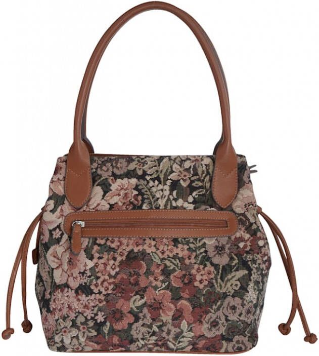 Gabor Shopper met bloemenpatroon Cognac Multicolor