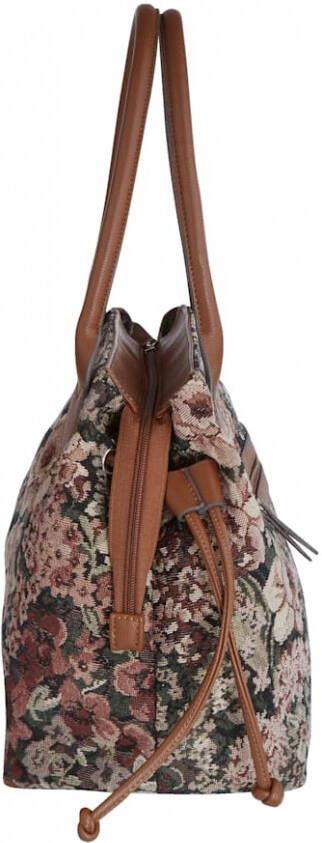 Gabor Shopper met bloemenpatroon Cognac Multicolor