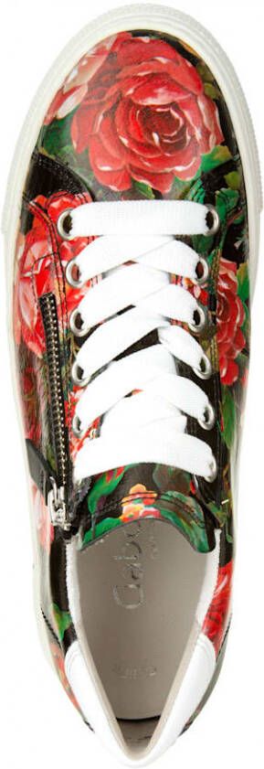 Gabor Sneaker met modieuze bloemenprint Multicolor Zwart