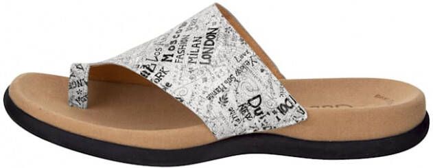 Gabor Teenslipper met modieuze letterprint Zilverkleur