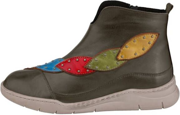 Gemini Enkellaarsje in een harmonieuze kleurencombinatie Kaki Multicolor