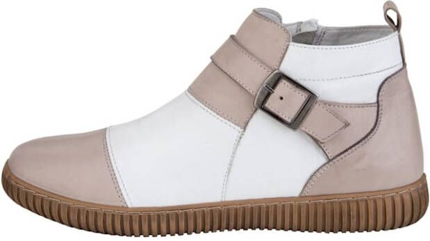 Gemini Enkellaarsje met verwisselbare leren binnenzool Beige Wit