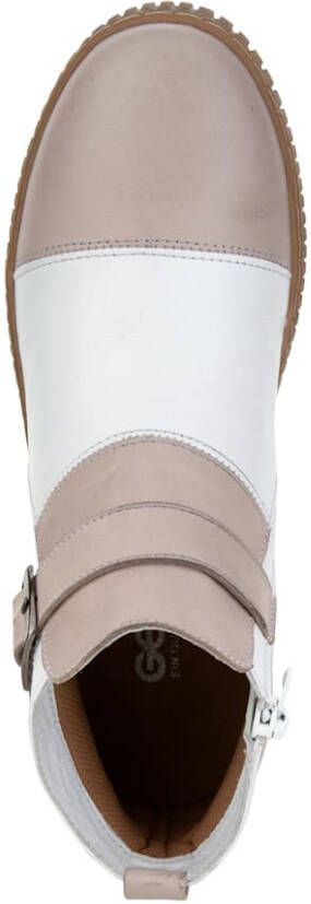 Gemini Enkellaarsje met verwisselbare leren binnenzool Beige Wit
