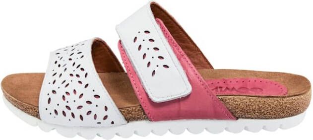 Gemini Muiltje met klittenband Wit Pink
